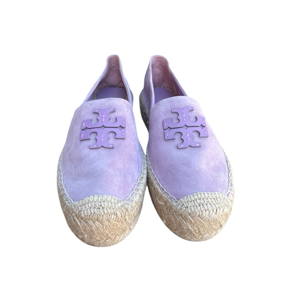 NWOB Tory Burch Everly Platform Espadrille Royal Suede Freesia Lavender Purple